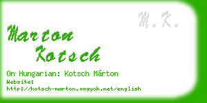 marton kotsch business card